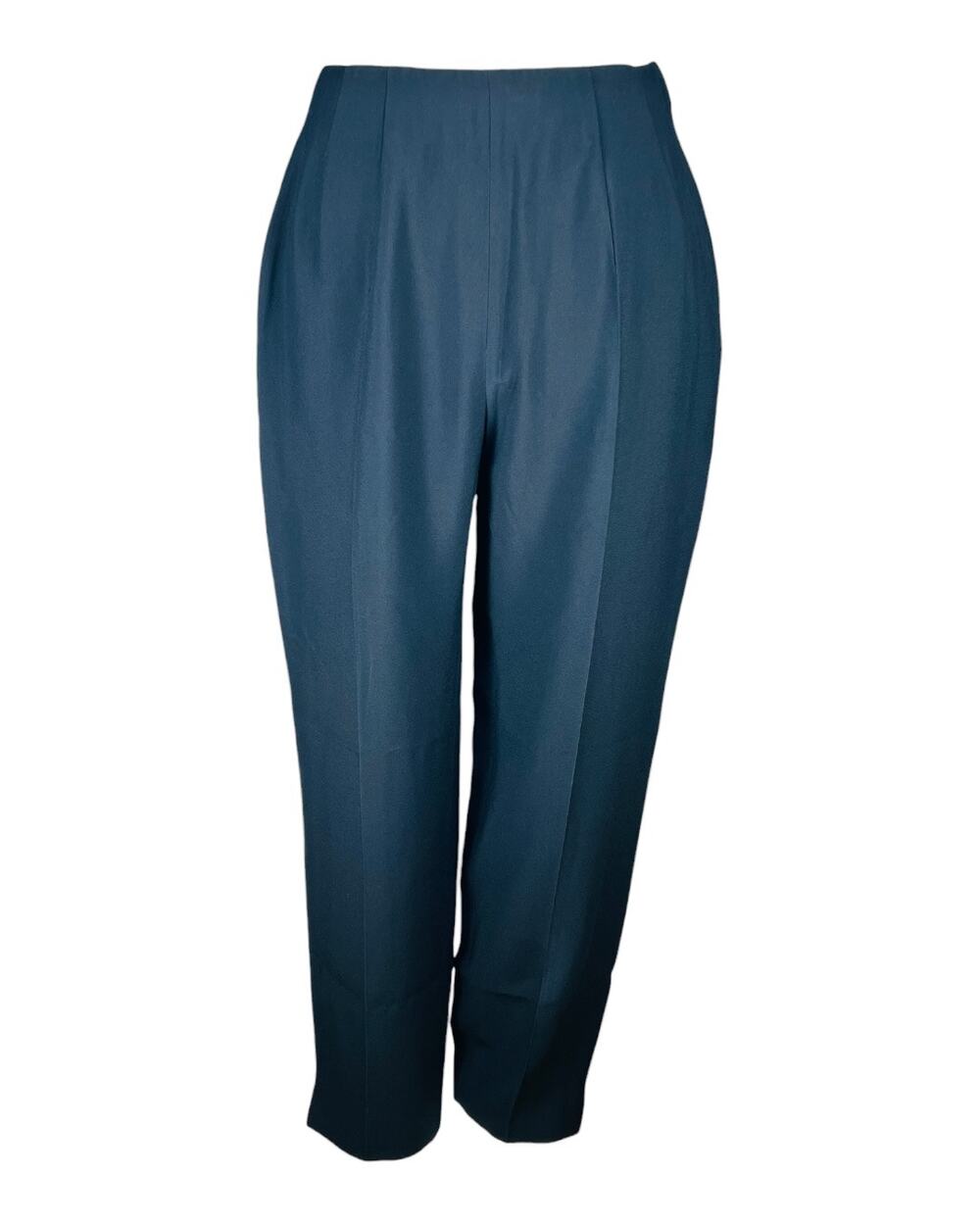 Vintage 90s Moschino Couture Black High Rise Split Hem Capri Trousers Pants S